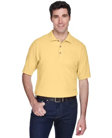 8540 UltraClub® Men's Whisper Pique Blend Polo   YELLOW front view