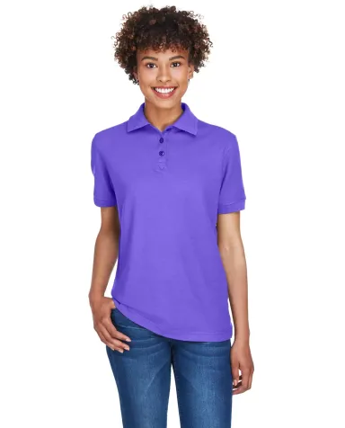 8541 UltraClub® Ladies' Whisper Pique Blend Polo PURPLE front view