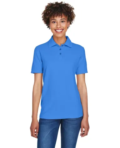 8541 UltraClub® Ladies' Whisper Pique Blend Polo FRENCH BLUE front view