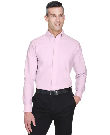 8970 UltraClub® Men's Classic Wrinkle-Free Blend  PINK front view