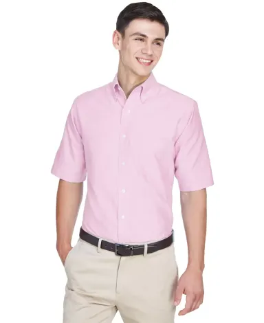 8972 UltraClub® Men's Classic Wrinkle-Free Blend  PINK front view
