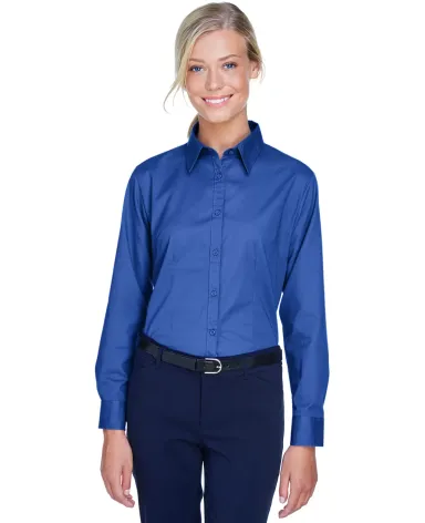 8976 UltraClub® Ladies' Whisper Twill Blend Woven ROYAL front view