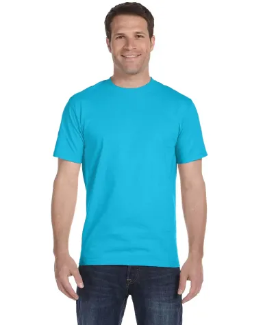 5280 Hanes Heavyweight T-shirt in Blue horizon front view