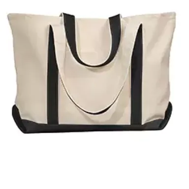 8872 Liberty Bags - 16 Ounce Cotton Canvas Tote NATURAL/ BLACK front view