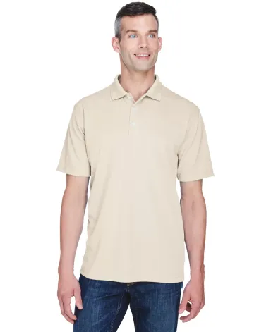 8445 UltraClub® Men's Cool & Dry Stain-Release Pe STONE front view