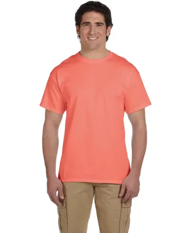 3930R Fruit of the Loom - Heavy Cotton T-Shirt RETRO HTH CORAL front view