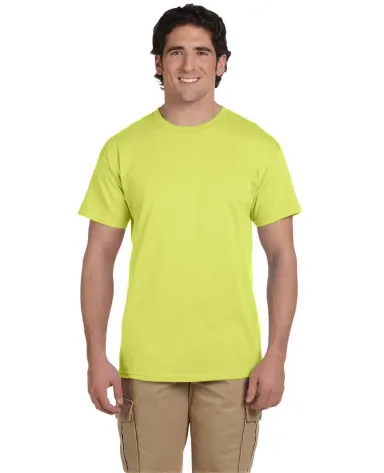 3930R Fruit of the Loom - Heavy Cotton T-Shirt NEON YELLOW front view