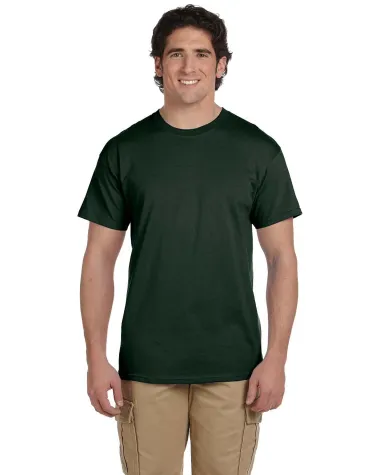 3931 Fruit of the Loom Adult Heavy Cotton HDTM T-S in Forest green front view