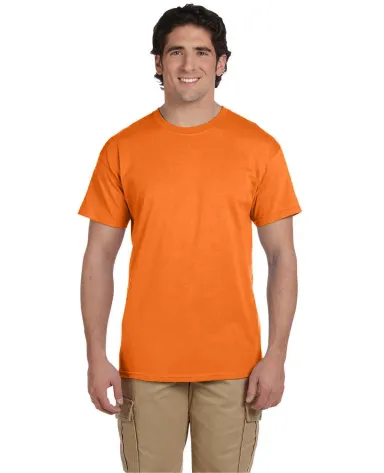 3931 Fruit of the Loom Adult Heavy Cotton HDTM T-S in Safety orange front view