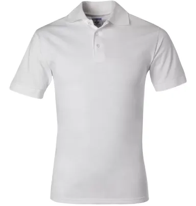 J100 Jerzees Adult Cotton Jersey Polo WHITE front view