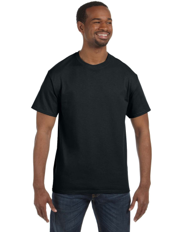 29 Jerzees Adult Heavyweight 50/50 Blend T-Shirt in Black front view