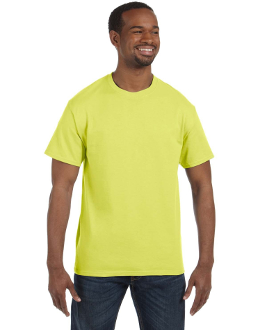 29 Jerzees Adult Heavyweight 50/50 Blend T-Shirt in Safety green front view