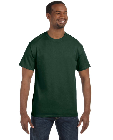 29 Jerzees Adult Heavyweight 50/50 Blend T-Shirt in Forest green front view