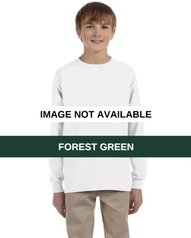 29BL Jerzees Youth Long-Sleeve Heavyweight 50/50 B FOREST GREEN front view