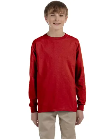 29BL Jerzees Youth Long-Sleeve Heavyweight 50/50 B TRUE RED front view