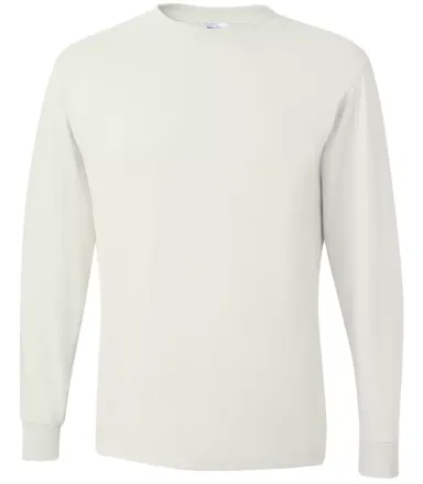 29LS Jerzees Adult Long-Sleeve Heavyweight 50/50 B WHITE front view