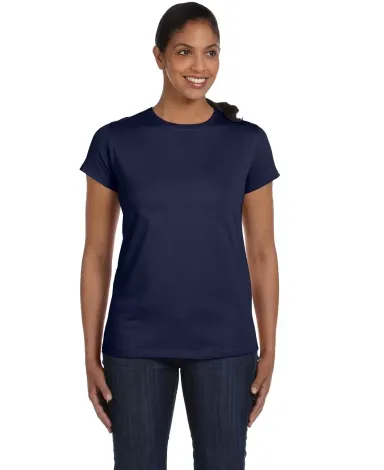 5680 Hanes® Ladies' Heavyweight T-Shirt in Navy front view