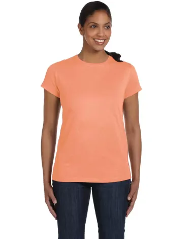 5680 Hanes® Ladies' Heavyweight T-Shirt in Candy orange front view