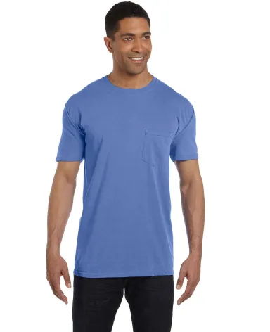 6030 Comfort Colors - Pigment-Dyed Short Sleeve Sh in Mystic blue front view