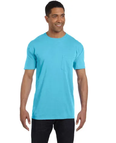 6030 Comfort Colors - Pigment-Dyed Short Sleeve Sh in Lagoon blue front view
