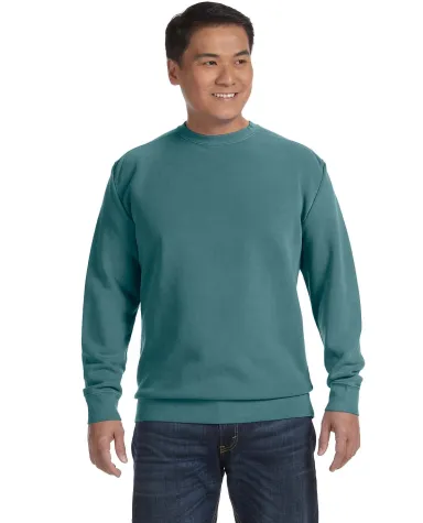 1566 Comfort Colors - Pigment-Dyed Crewneck Sweats in Blue spruce front view