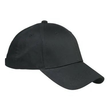 BX020 Big Accessories 6-Panel Structured Twill Cap in Black front view