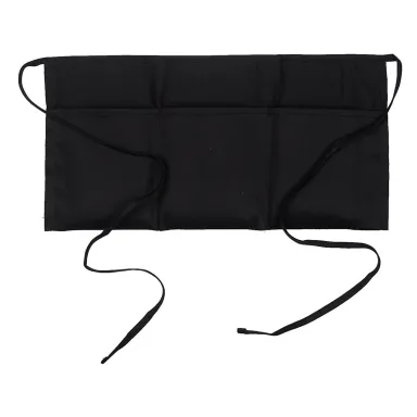 APR50 Big Accessories Three-Pocket 10" Waist Apron in Black front view