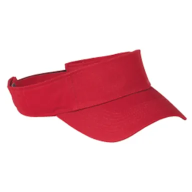 BX006 Big Accessories Cotton Twill Visor in Red front view