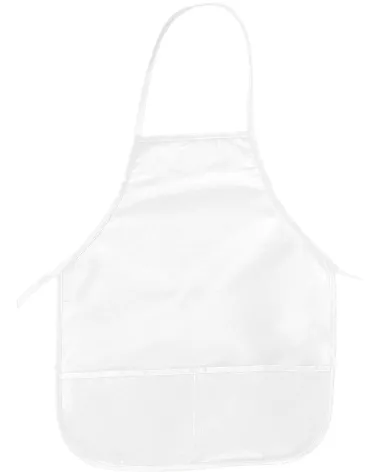 APR51 Big Accessories Two-Pocket 24" Apron in White front view