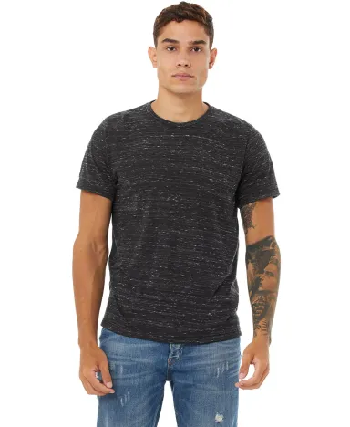 BELLA+CANVAS 3650 Mens Poly-Cotton T-Shirt in Black marble front view