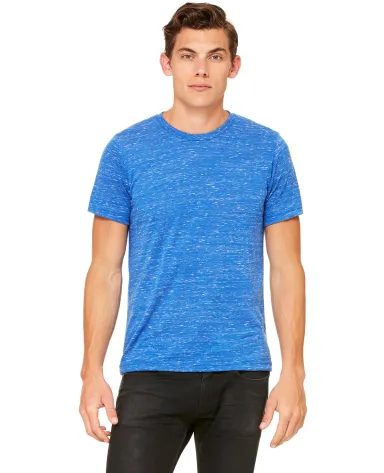 BELLA+CANVAS 3650 Mens Poly-Cotton T-Shirt in True royal mrble front view