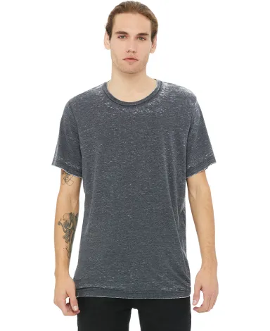 BELLA+CANVAS 3650 Mens Poly-Cotton T-Shirt in Grey acid wash front view