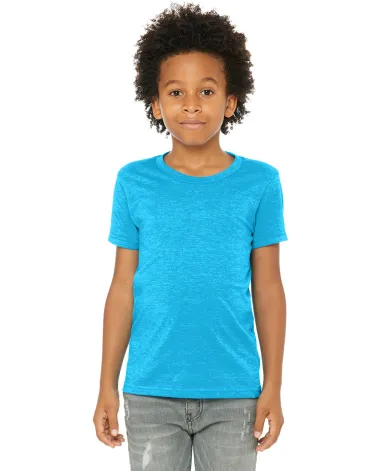 BELLA+CANVAS 3001Y Jersey Youth T-Shirt in Neon blue front view
