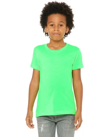 BELLA+CANVAS 3001Y Jersey Youth T-Shirt in Neon green front view