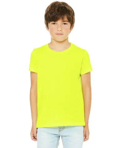 BELLA+CANVAS 3001Y Jersey Youth T-Shirt in Neon yellow front view