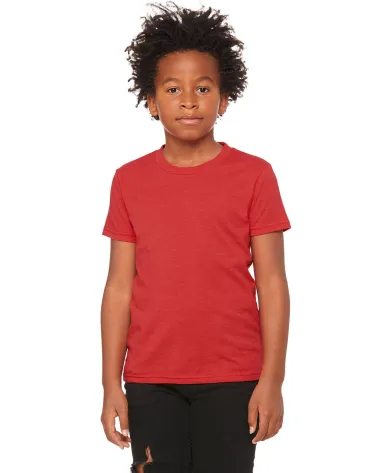 BELLA+CANVAS 3001Y Jersey Youth T-Shirt in Heather red front view