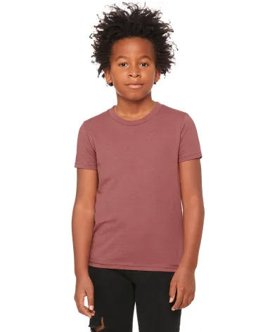 BELLA+CANVAS 3001Y Jersey Youth T-Shirt in Heather mauve front view
