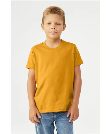 BELLA+CANVAS 3001Y Jersey Youth T-Shirt in Heather mustard front view