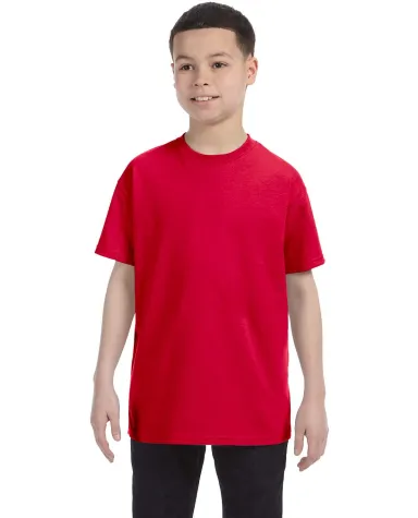 5000B Gildan™ Heavyweight Cotton Youth T-shirt  in Red front view