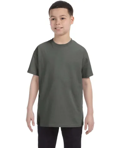5000B Gildan™ Heavyweight Cotton Youth T-shirt  in Military green front view