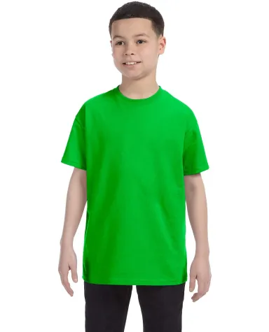 5000B Gildan™ Heavyweight Cotton Youth T-shirt  in Electric green front view