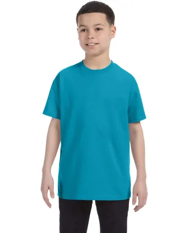 5000B Gildan™ Heavyweight Cotton Youth T-shirt  in Tropical blue front view