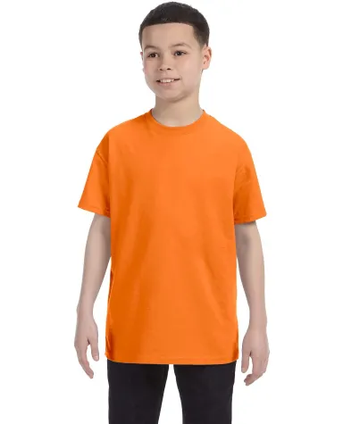 5000B Gildan™ Heavyweight Cotton Youth T-shirt  in S orange front view