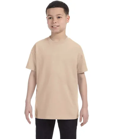 5000B Gildan™ Heavyweight Cotton Youth T-shirt  in Sand front view