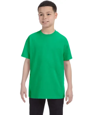 5000B Gildan™ Heavyweight Cotton Youth T-shirt  in Irish green front view
