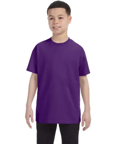 5000B Gildan™ Heavyweight Cotton Youth T-shirt  in Purple front view