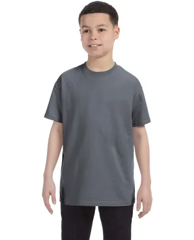 5000B Gildan™ Heavyweight Cotton Youth T-shirt  in Charcoal front view