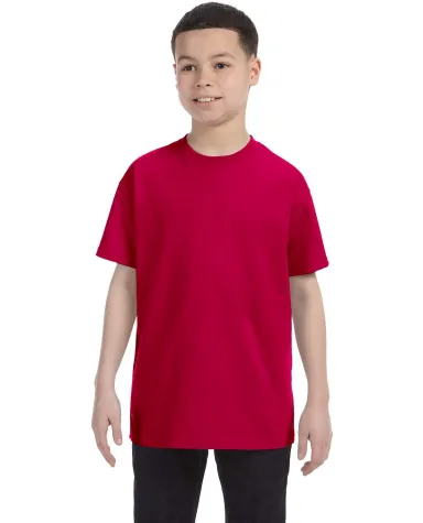 5000B Gildan™ Heavyweight Cotton Youth T-shirt  in Garnet front view