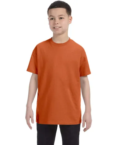 5000B Gildan™ Heavyweight Cotton Youth T-shirt  in T orange front view