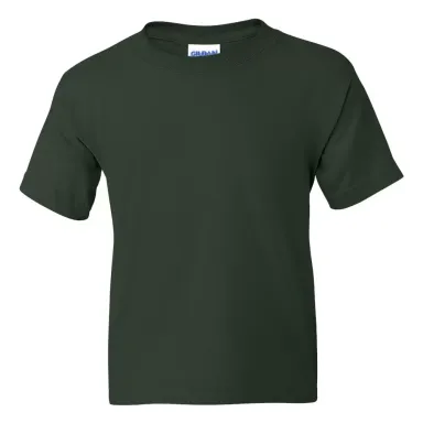8000B Gildan Ultra Blend 50/50 Youth T-shirt FOREST GREEN front view